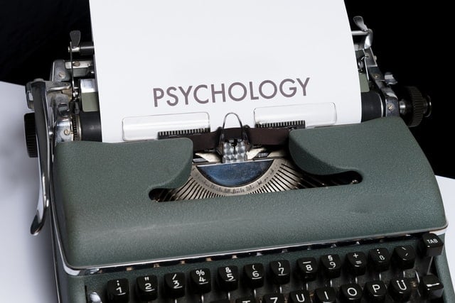 Psychology word on typewritter