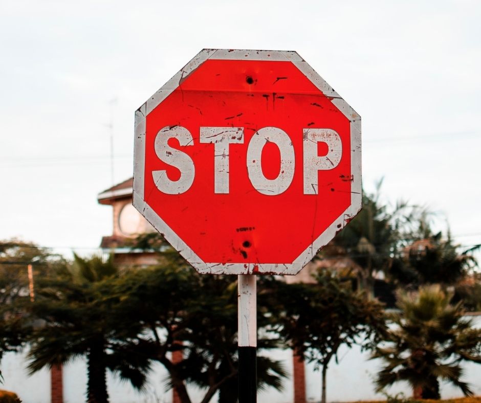 Red stop sign