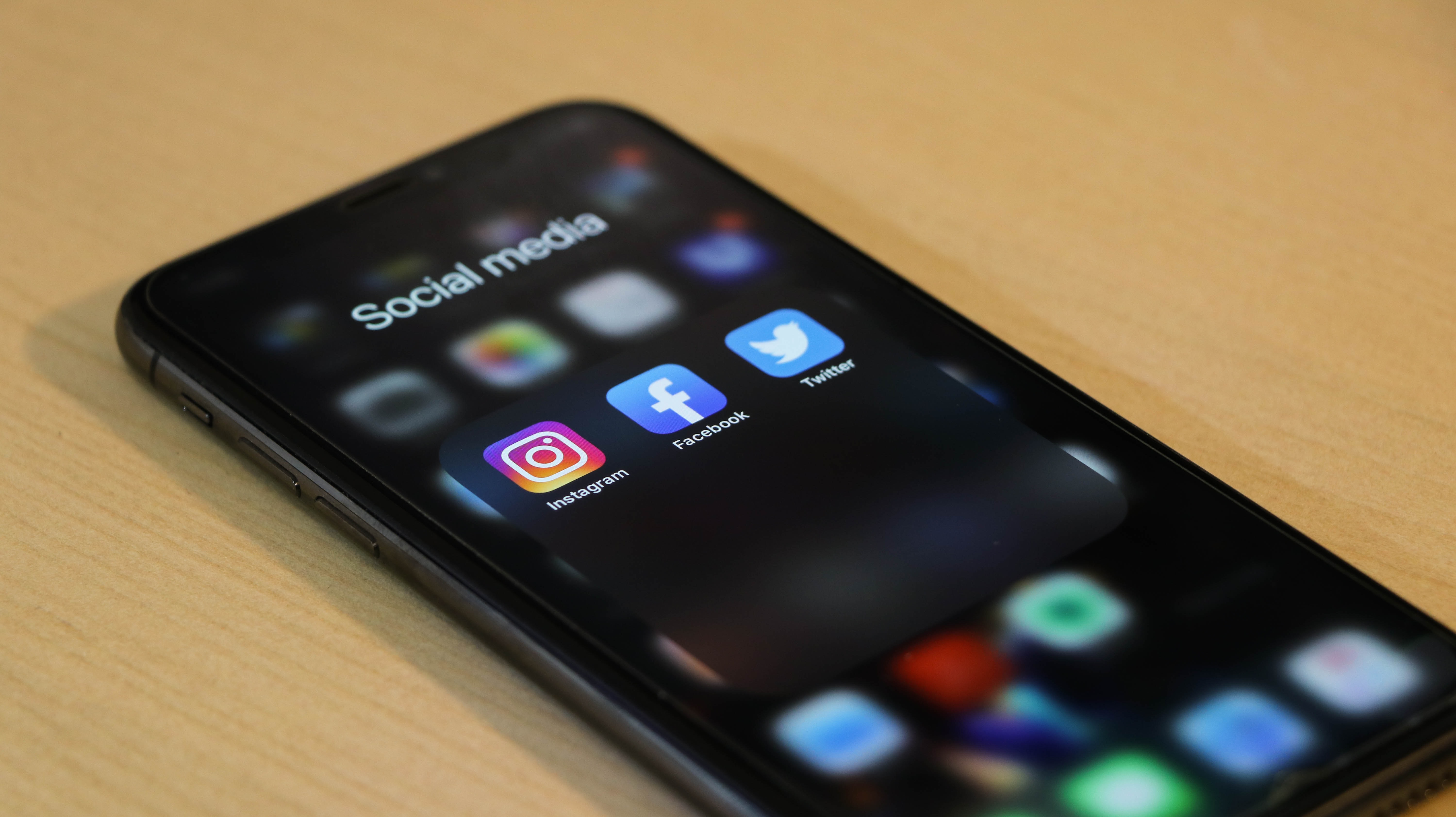 Social media apps on smartphone