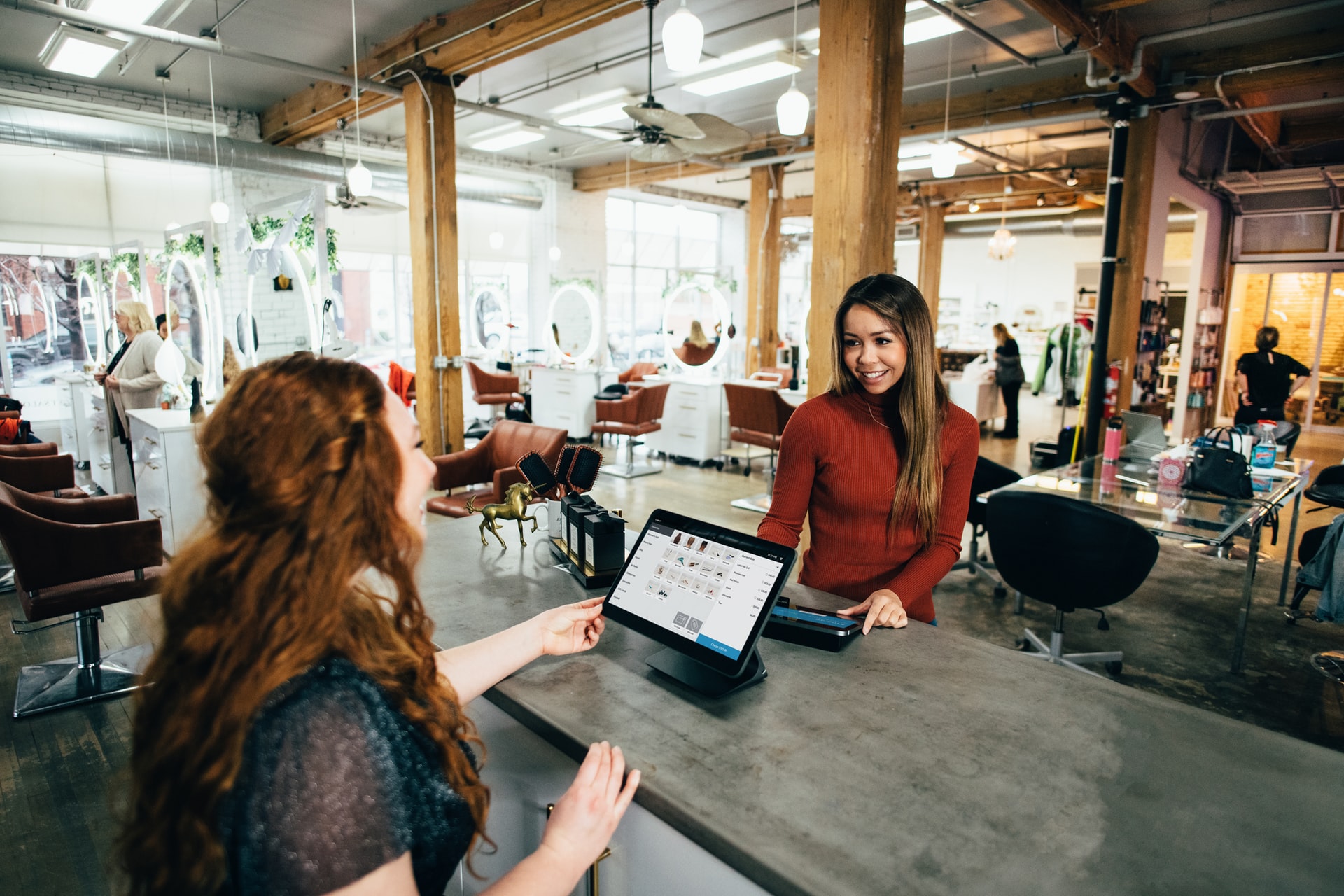 Two women in a shop