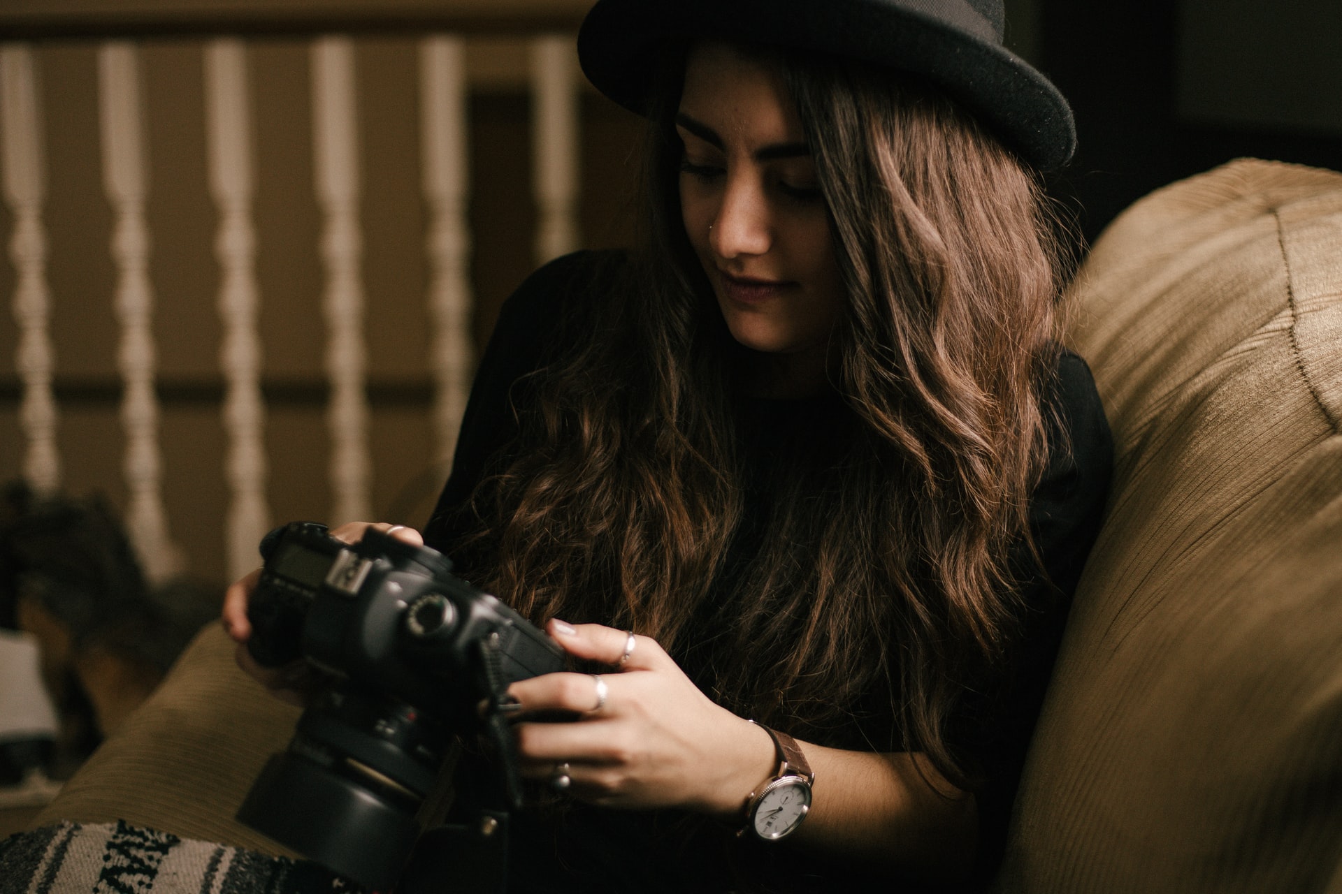 Woman holding a camera