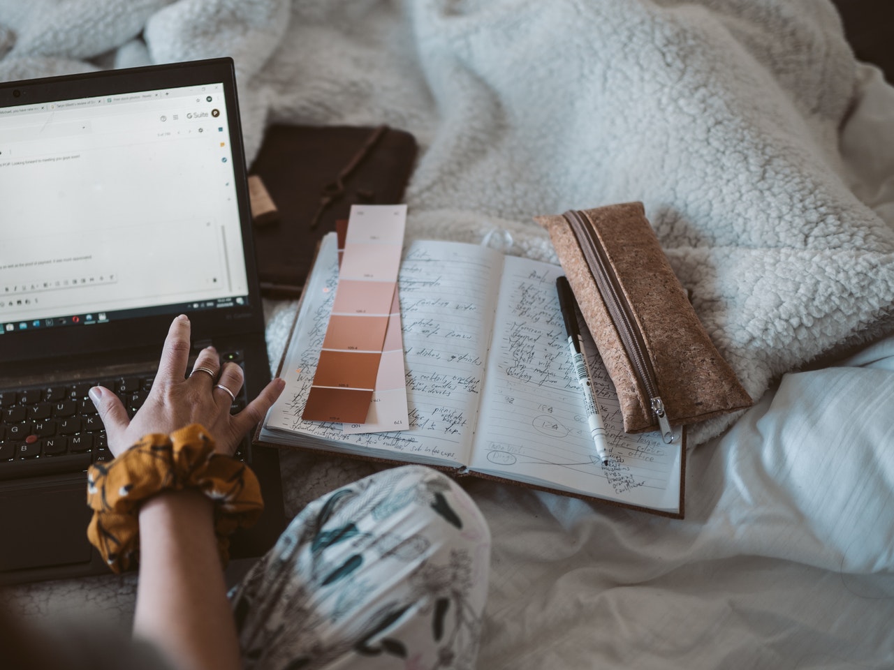 Woman using laptop