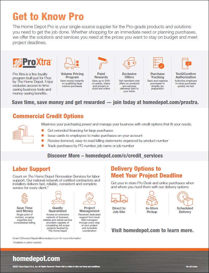 The Home Depot Pro Cooperative Contract Overview