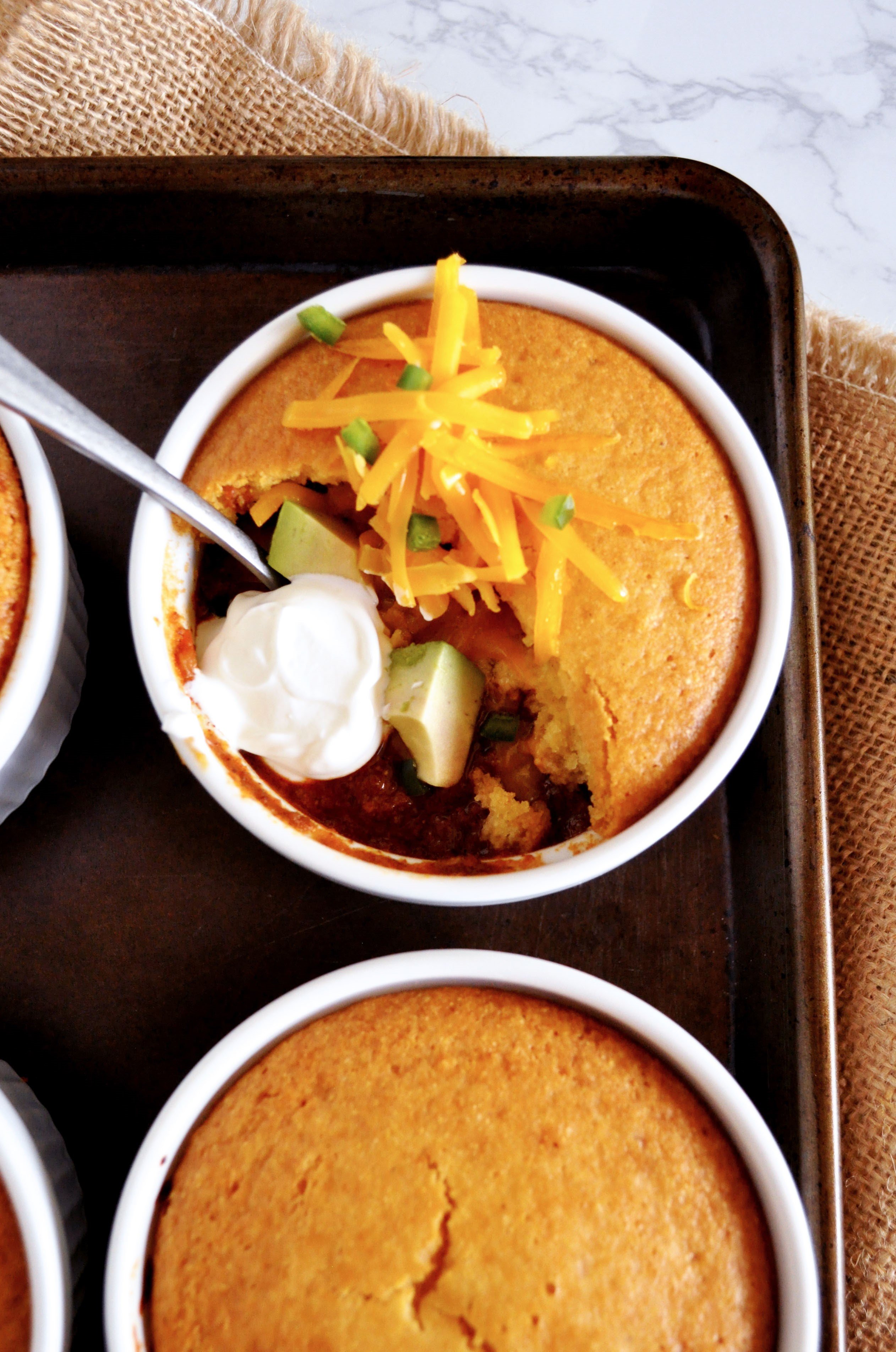 5 Chili Cornbread Pot Pies