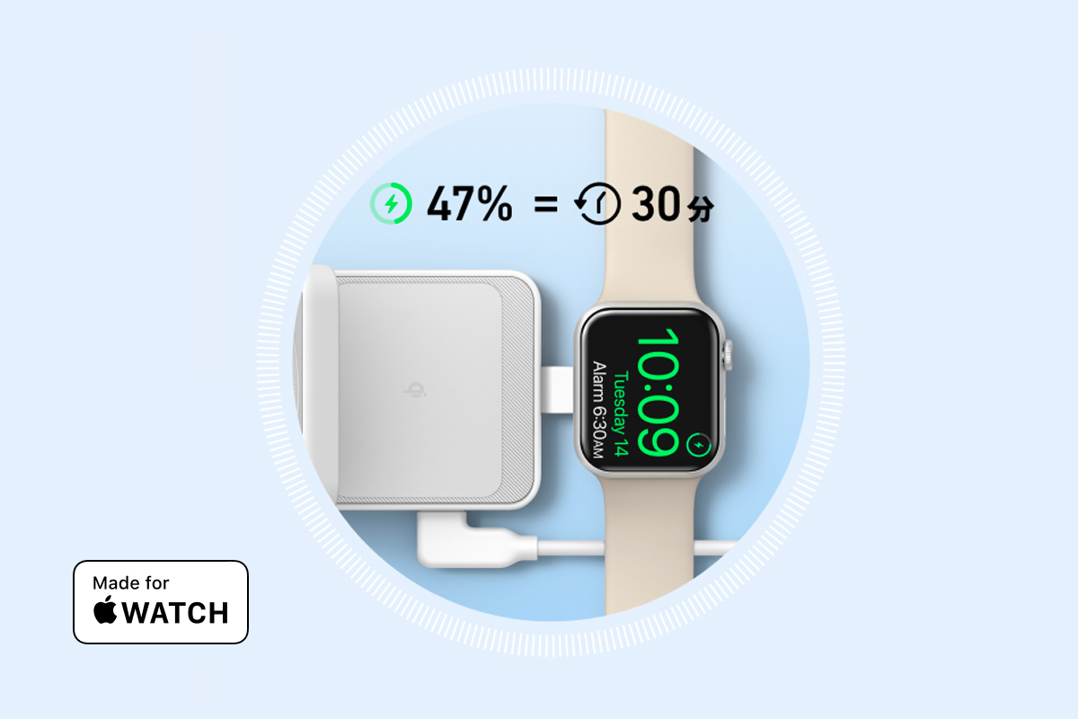 Anker MagGo Wireless Charging Station Apple Watch充電イメージ