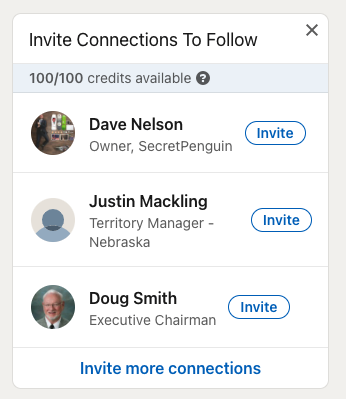 Linkedin: Invite Connections