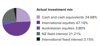 JUNO KiwiSaver Balanced Fund Investment Mix