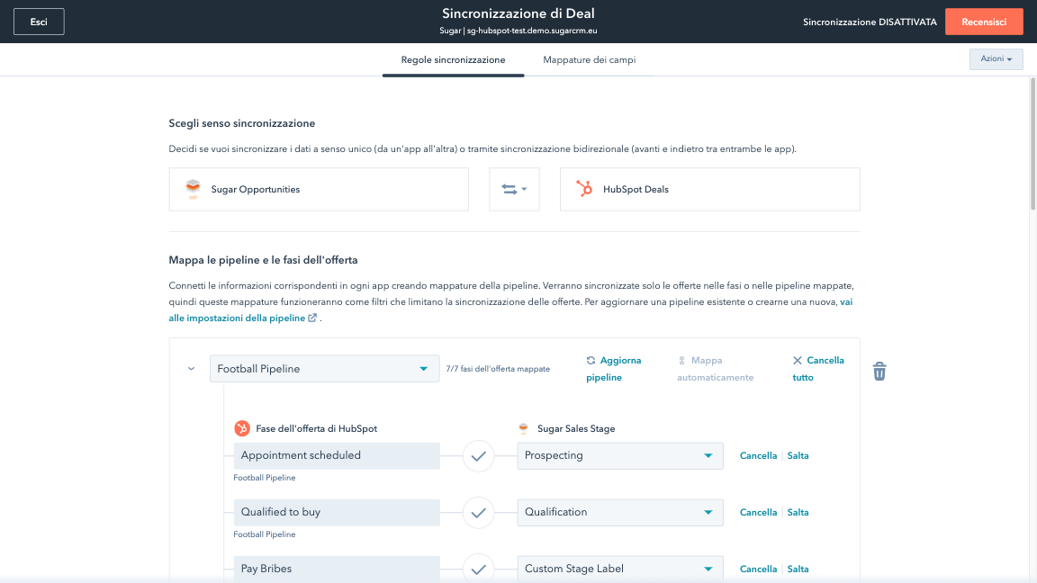 La sincronizzazione avviene in background per mantenere aggiornati i database