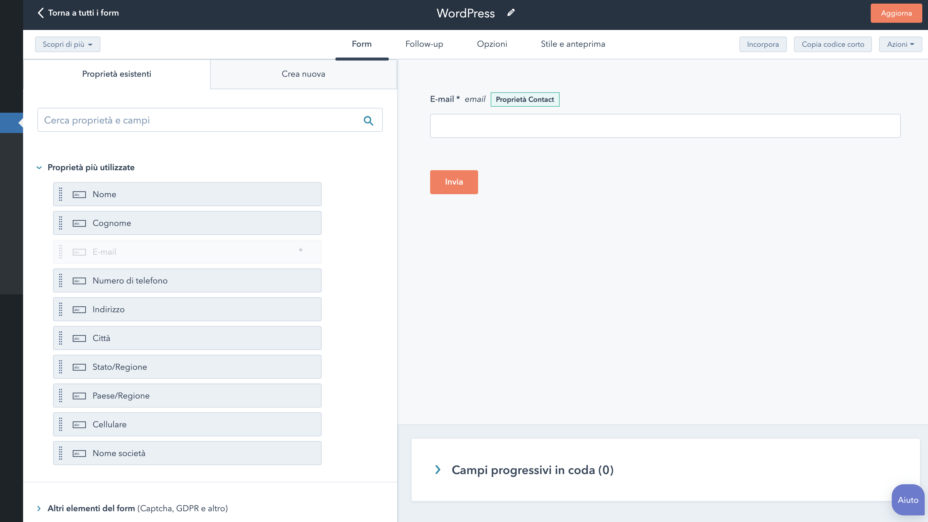 Aggiungi rapidamente strumenti di lead generation al tuo sito web.
