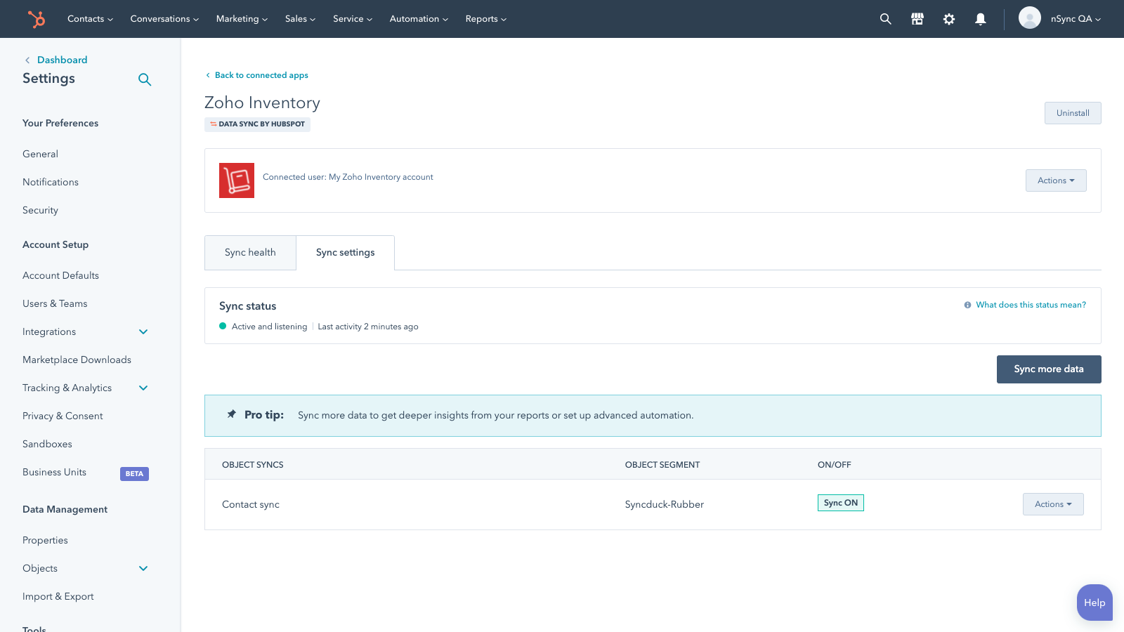 Sync runs in the background to keep your databases up-to-date