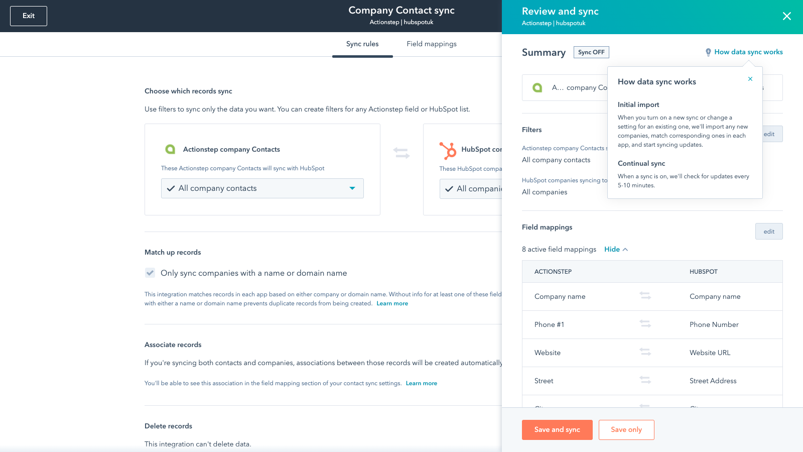 Sync runs in the background to keep your databases up-to-date