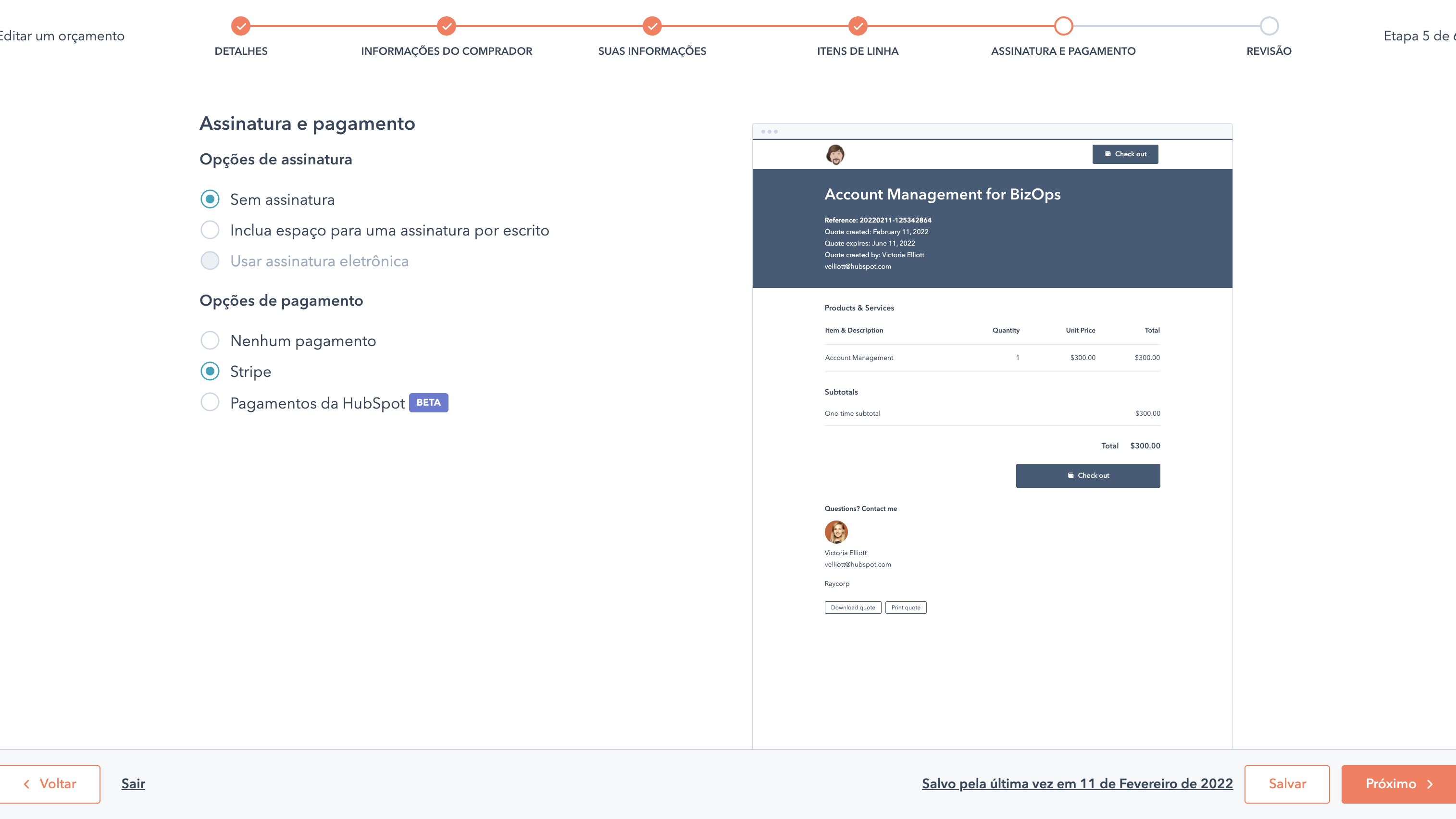 Checkout do Stripe