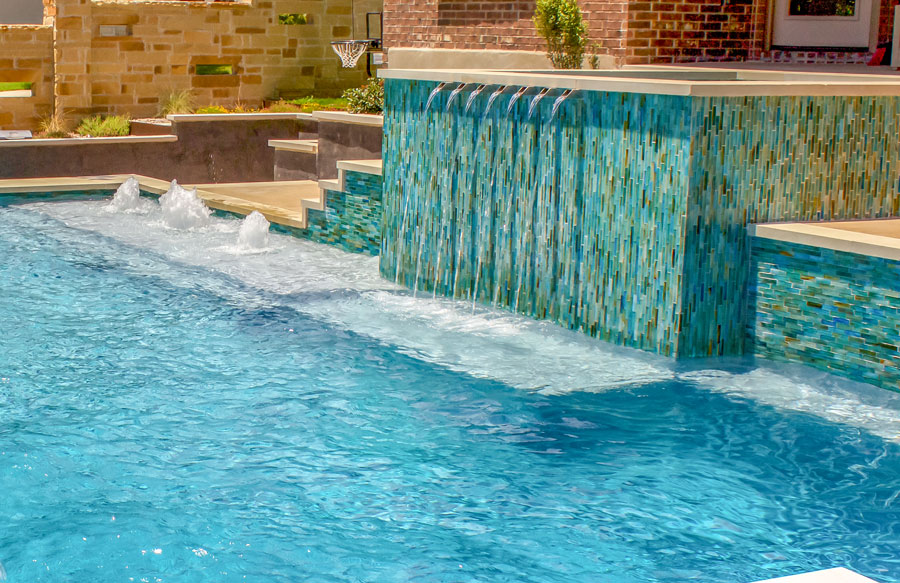 Rectangular Waterfall Pool Fountain Stainless Steel Cascade Swimming Pool Decor 