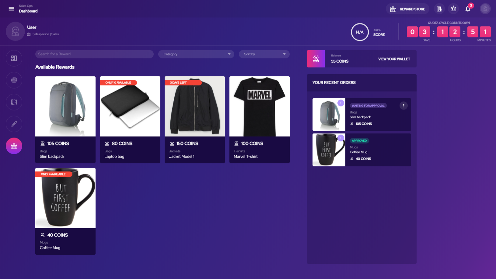 The Reward Store & Player Wallet