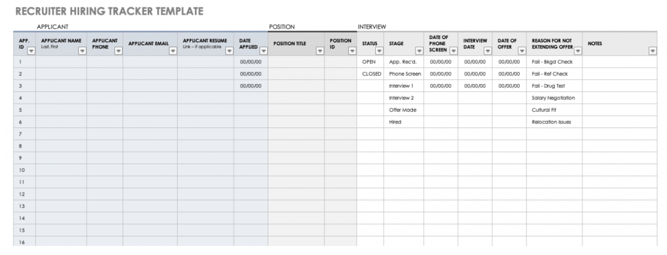 10 Best Recruitment Tracker Templates to Use ScoutLogic