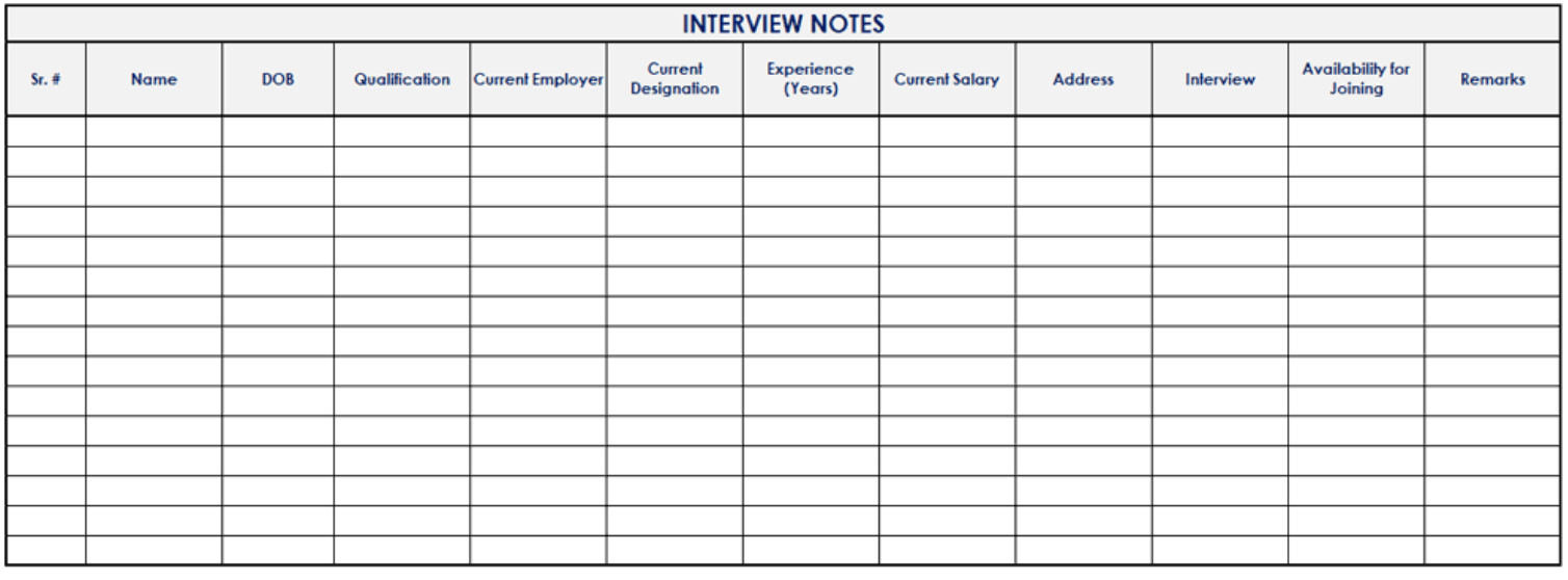 Interview template