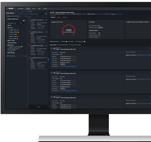 IronNet-IronDefense-Desktop Dashboard Screen