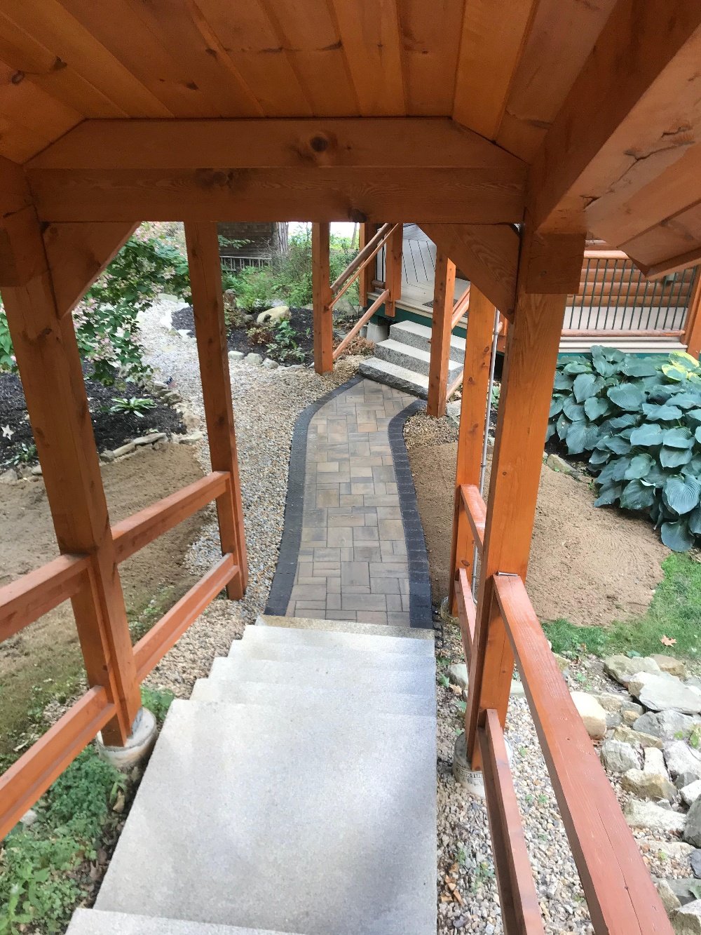 Walkway with elegant overhang