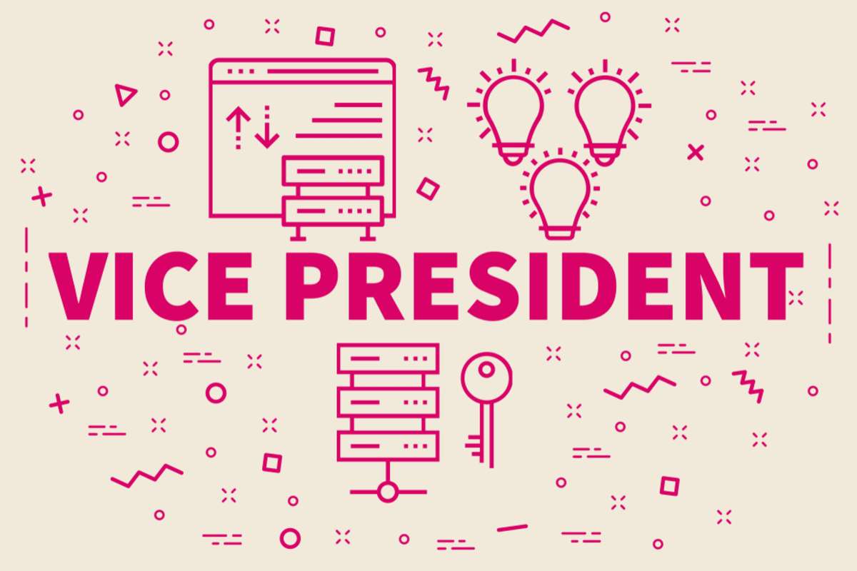 Conceptual business illustration with the words vice president