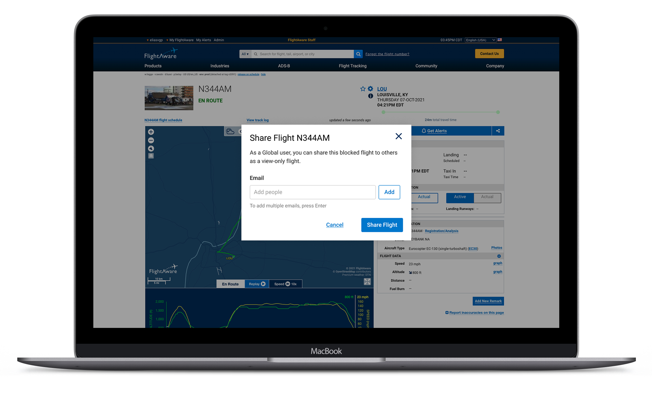 Flight Leg Sharing grants limited “view only” access to anyone you select straight from your flight page, with the simple click of an email.