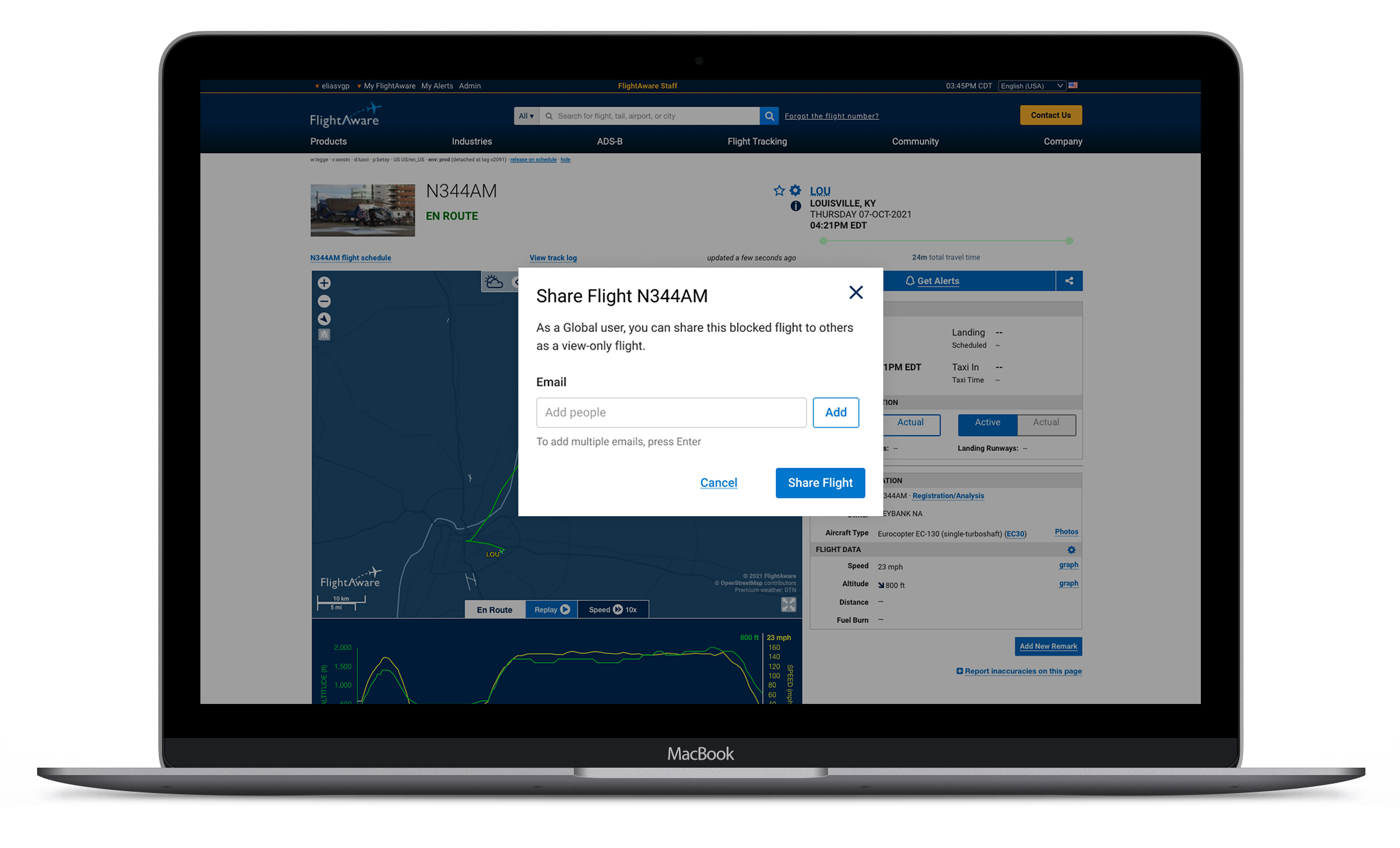 Flight Leg Sharing grants limited “view only” access to anyone you select straight from your flight page, with the simple click of an email.