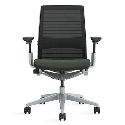 Steelcase Think Chair, Black, 3D Knit Back, Adjustable Arms, Adjustable  Lumbar Support