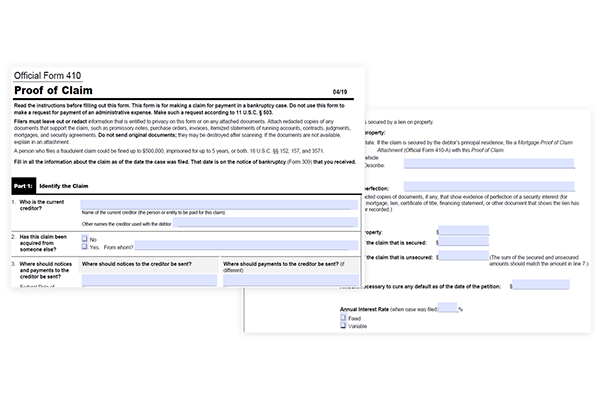 Form 410 Proof of Claim