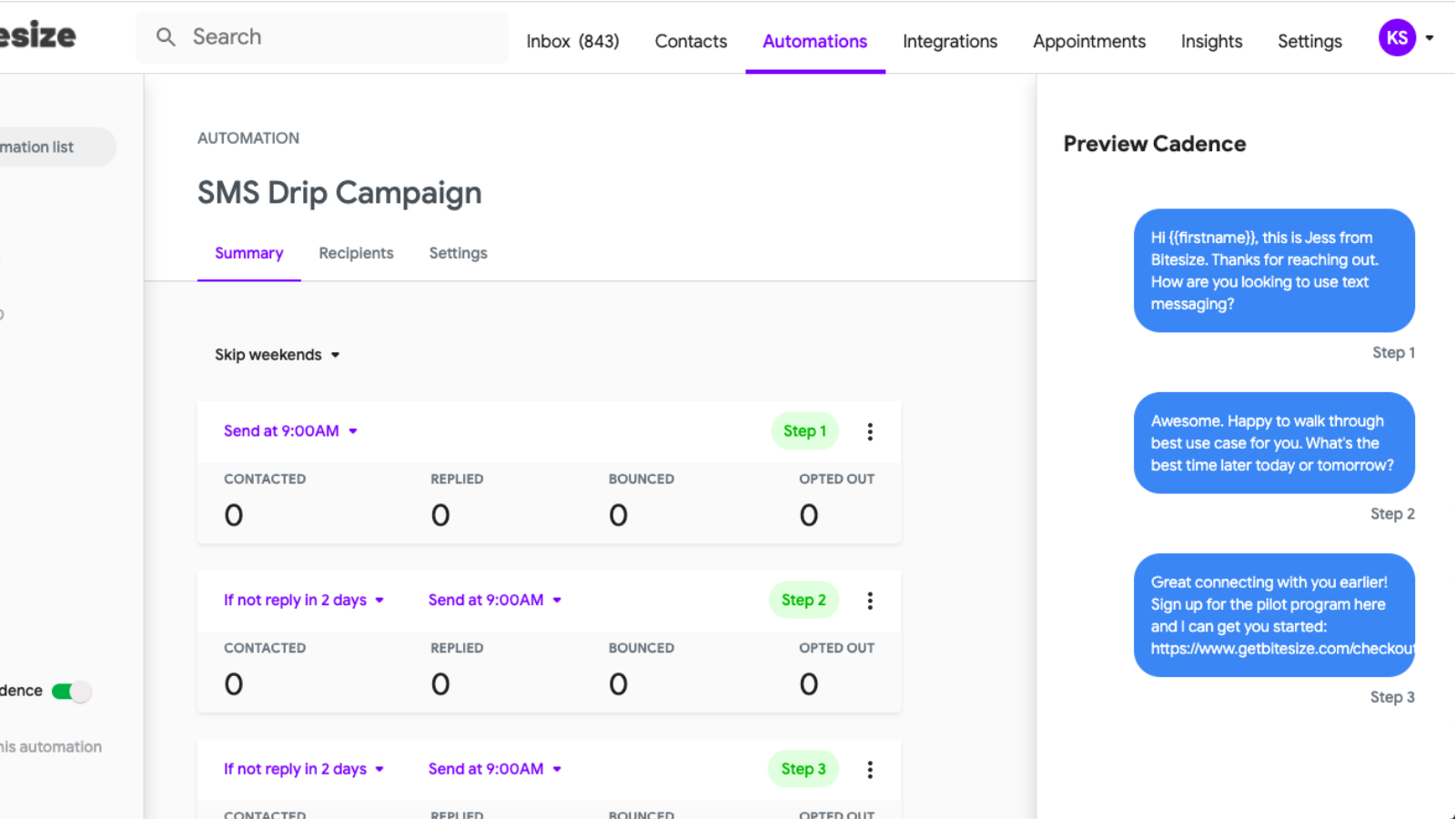 Instantly convert your inbound leads using the sms drip campaign