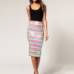 ASOS Pencil Skirt in Rainbow Sequins £30