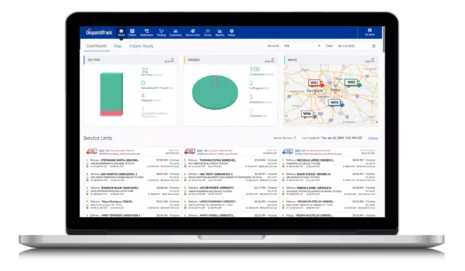 Last mile logistics dashboard