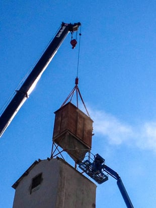 Crane Removing Baghouse