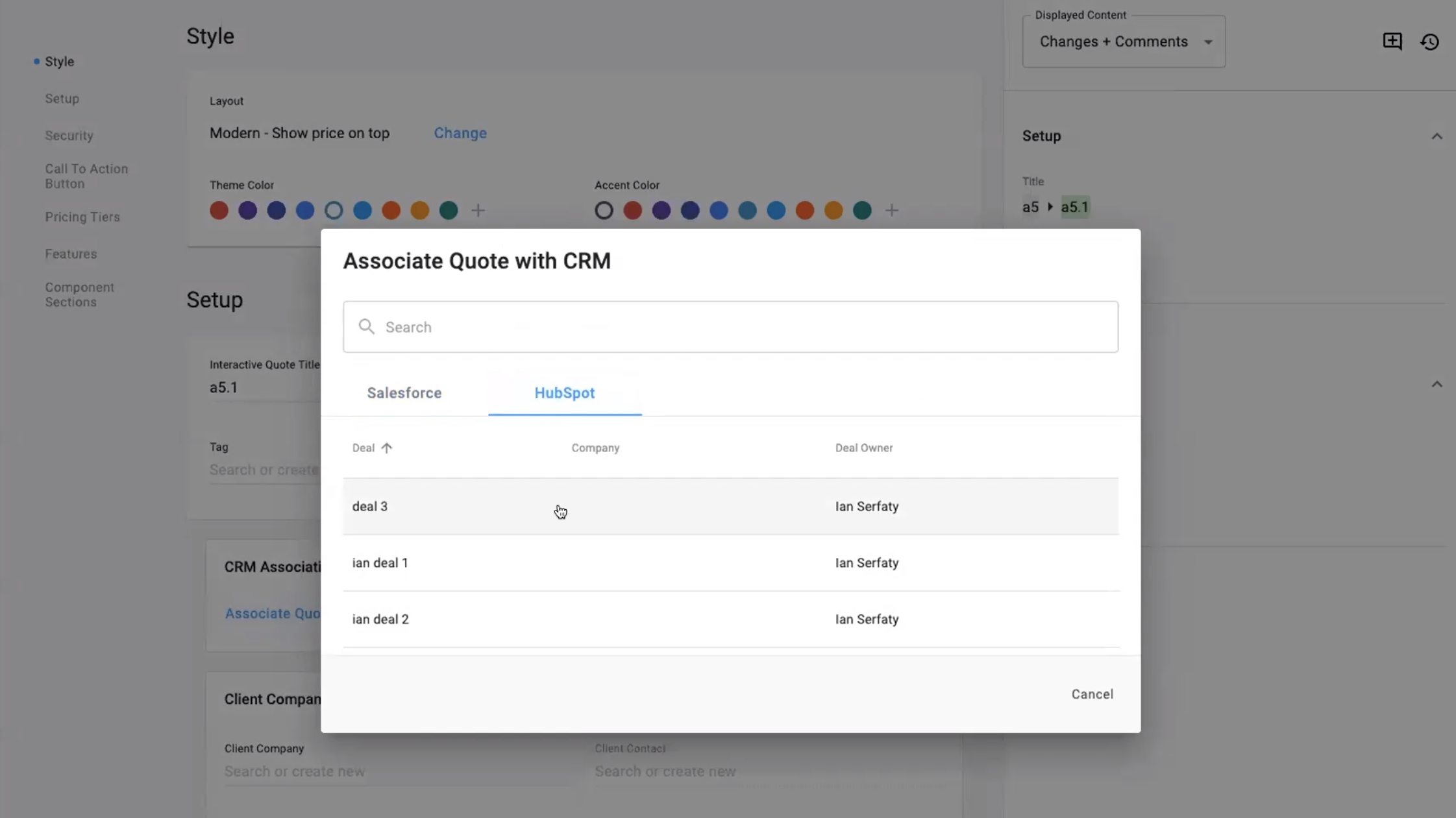 Associate Quotes with HubSpot Deals