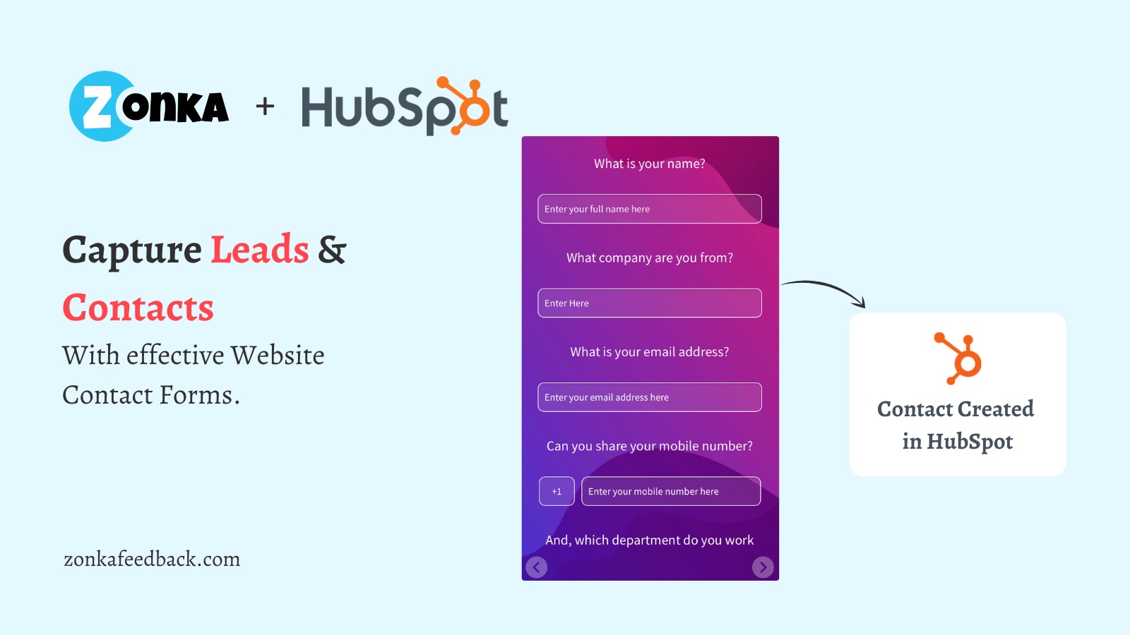 Capture Website Leads, create and update Contacts in HubSpot